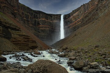 Obraz premium Hengifoss Waterfall in East Iceland 
