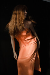 Naklejka premium portrait of a woman with ginger hair and dress