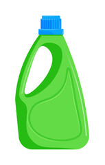 Plastic bottle with handle for cleaner on white background