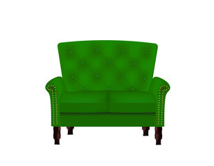 Royal green sofa. vector illustration
