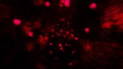 Red space particles scifi tunnel 3d illustration vfx background wallpaper