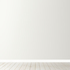 White blank concrete wall mockup with a wooden floor