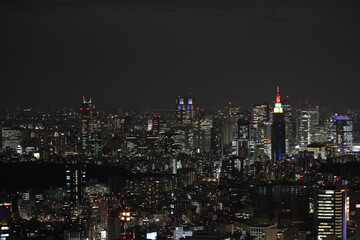 Fototapeta na wymiar Roppongi hills night view in Japan