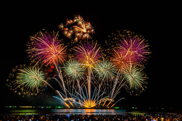 Pattaya Fireworks Festival 2020 at Pattaya Beach, Thailand