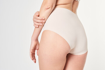 Woman in a high waisted underwear mockup