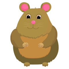 vector illustration of a hamster. funny pet. brown funny rodent.