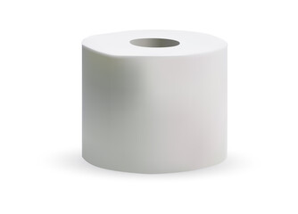 Toilet paper roll packaging isolated on white background