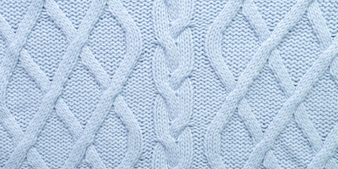 Knitted wool background. Blue texture knitted wool sweater