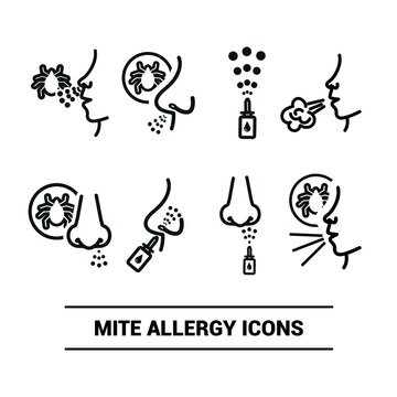 Vector image. Mite allergy icon.	