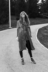 woman walking in the park