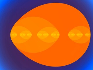 Orange Fractal egg on a blue background