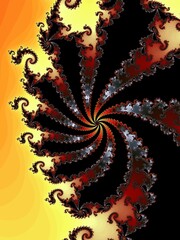 Abstract graceful Fractal spiral in a bright colors