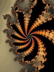 Abstract graceful Fractal spiral in a bright colors