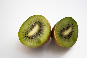 halves of green kiwi. High quality photo