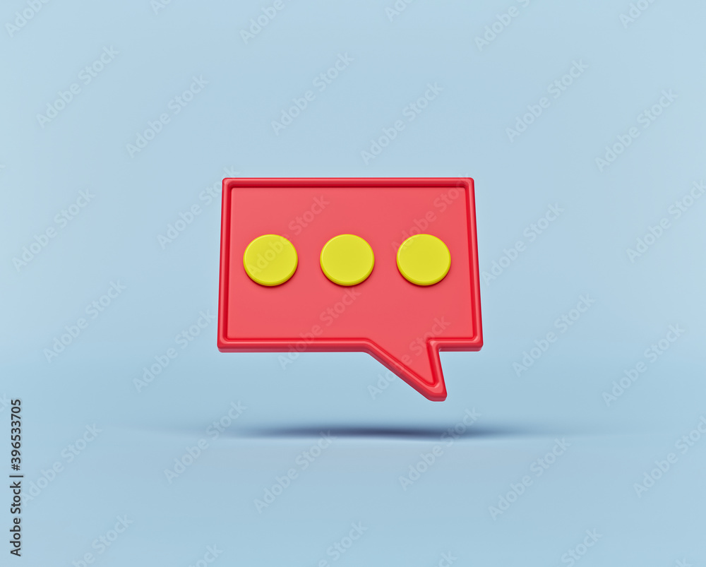 Poster typing in a chat bubble icon isolated. minimal design. 3d rendering
