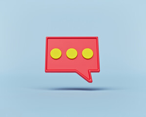 Typing in a chat bubble icon isolated. minimal design. 3d rendering