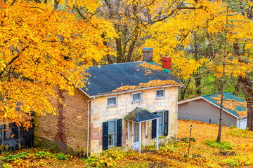 Fototapeta na wymiar Historical District view in Galena Town of Illinois State