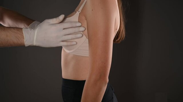 Female breast cancer concept, cancer treatment. High quality video