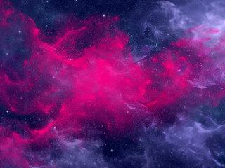 Nebula and stars in night sky. Space background.