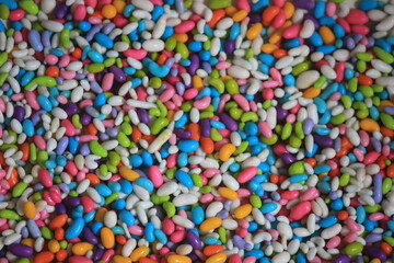 colorful jelly beans as background
