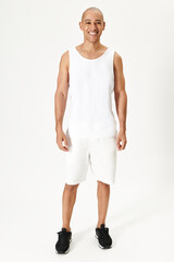 Man&#39;s white tank top mockup outfit
