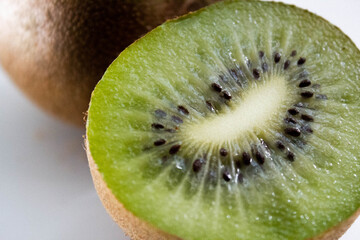 halves of green kiwi. High quality photo