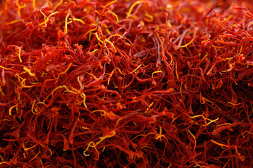 Naklejka premium Italian saffron called Zafferano di Navelli in the province of L'Aquila in the Abruzzo region of central Italy.