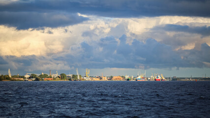 Naklejka premium Rigas port, Latvia