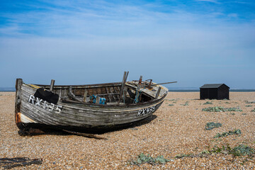 Abandoned boat at Dungeness