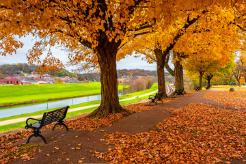Historical Galena Town view at Autumn in Illinois of USA