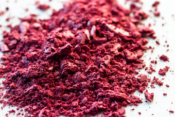 Bright pink blush close up