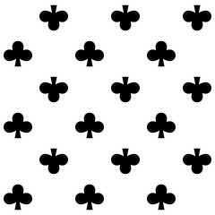 Seamless pattern with Clubs card suit. Endless background. Vector illustration.