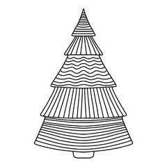 Doodle Christmas Tree. New Year decoration