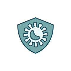 Protective Shield against Virus vector concept colored icon or design element
