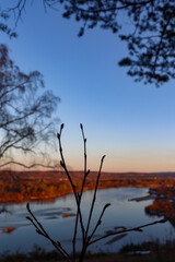 Obraz premium sunset over the lake