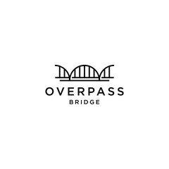 bridge overpass flyover logo vector icon illustration line outline monoline, technology and construction business brand design