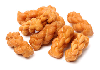 Chinese fried dough twist on white background