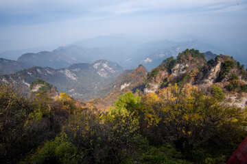 Obraz premium High view of Golden Palace (Palace of Harmony) is located on the highest peak in Wudang.