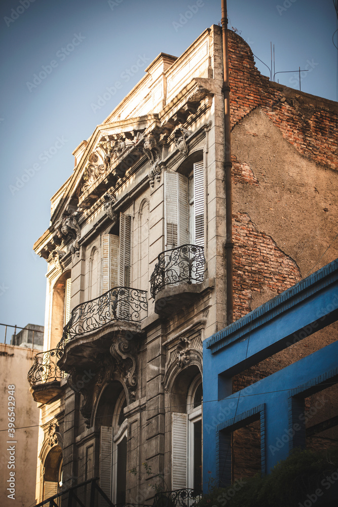 Wall mural old building facade