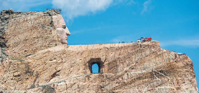 Crazy Horse Memorial, Big Sculture On The Mountain At The Black Hills, South Dakota. Taken The August 5th, 2015