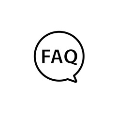 Faq help flat design icon. Query frequently question speech vector information symbol