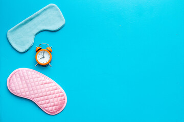 Sleeping mask with alarm clock, flat lat,top view