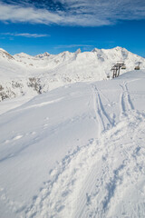 Cable car in ski resort Ski Arlberg 