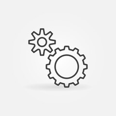 Spur Gear vector thin line concept icon or design element