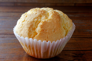 Brevidade is a traditional Brazilian sweet cake made from cassava starch on a rustic wooden table