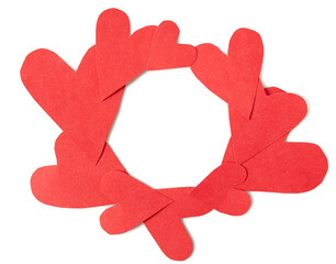 handmade hearts isolated on white background