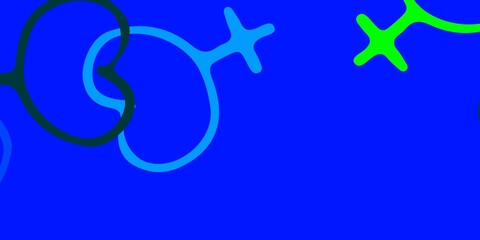 Light Blue, Green vector pattern with feminism elements.