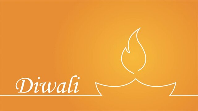 Linear background for Diwali holiday, art video illustration.