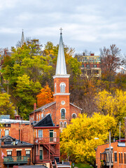 Historical Galena Town view at Autumn in Illinois of USA