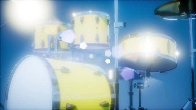 drum set with DOF and lense flair